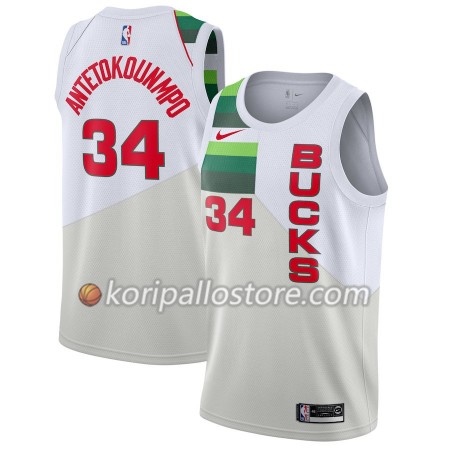 Milwaukee Bucks Giannis Antetokounmpo 34 2018-19 Nike Valkoinen Miesten Pelipaidat Swingman 